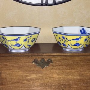 Lynn Chase Costa Azzurra Octagonal 7" Veggie Bowls Set of 2
